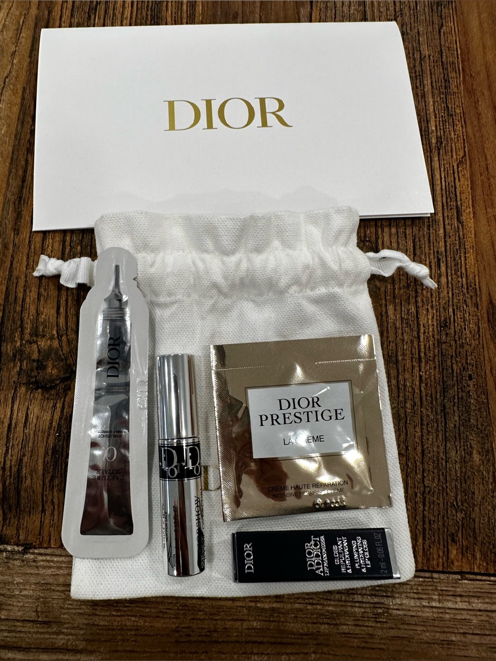 Dior Travel Skincare & Makeup Sample Set - White/Gold Accents